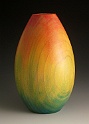 Rainbow Vase  Tulip Vase, Popular, Red, Orange, Yellow, Green, Blue Rainbow, 3.75"x6", 10/2007, Not for Sale